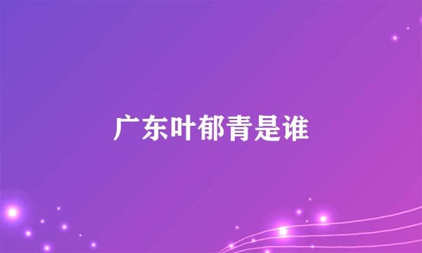 广东叶郁青是谁