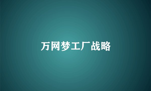 万网梦工厂战略