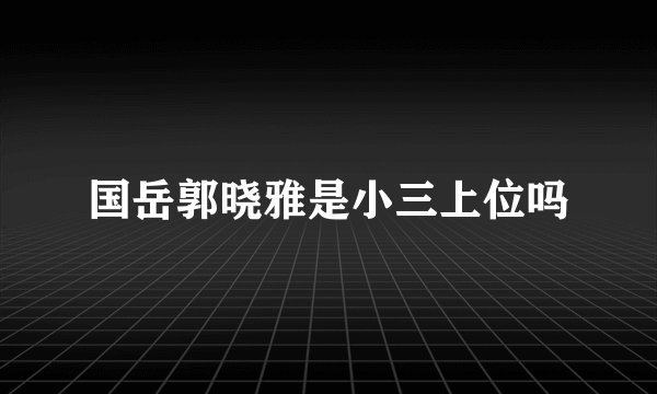 国岳郭晓雅是小三上位吗