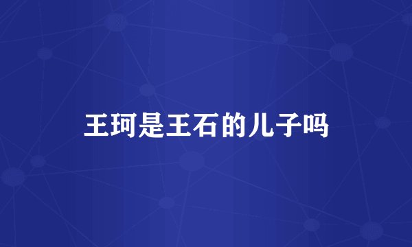 王珂是王石的儿子吗
