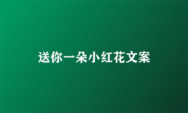 送你一朵小红花文案
