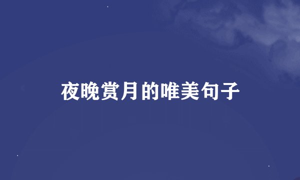 夜晚赏月的唯美句子