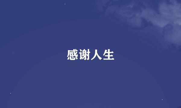 感谢人生
