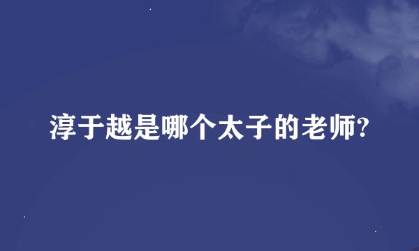 淳于越是哪个太子的老师?