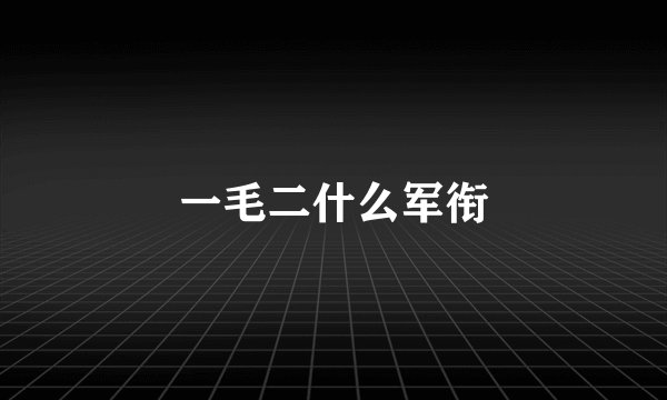 一毛二什么军衔