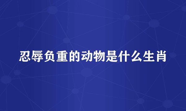 忍辱负重的动物是什么生肖