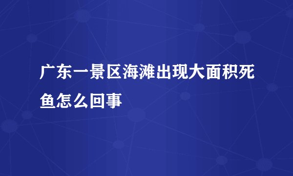 广东一景区海滩出现大面积死鱼怎么回事