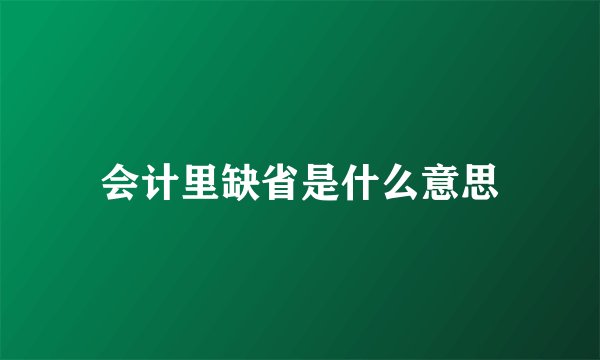 会计里缺省是什么意思