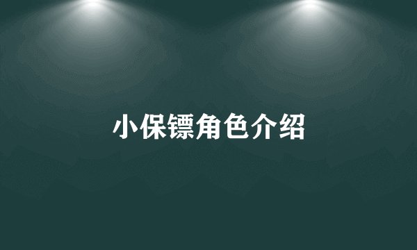 小保镖角色介绍