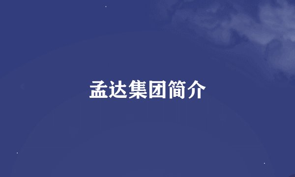 孟达集团简介