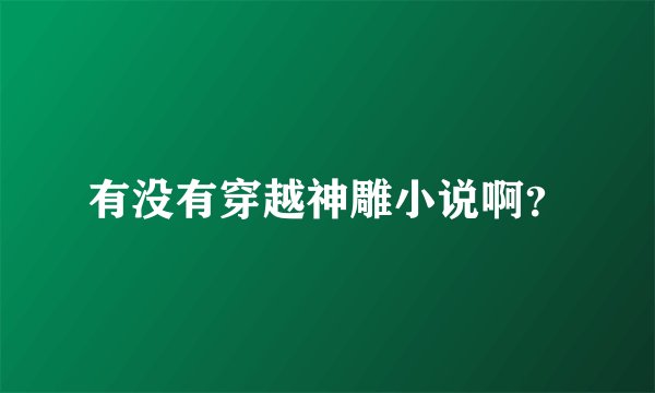 有没有穿越神雕小说啊？