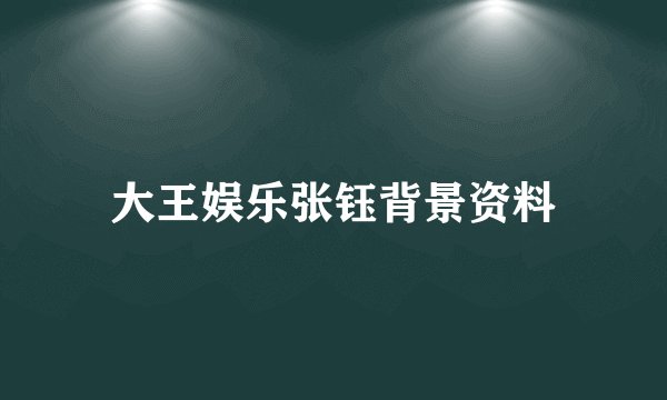 大王娱乐张钰背景资料