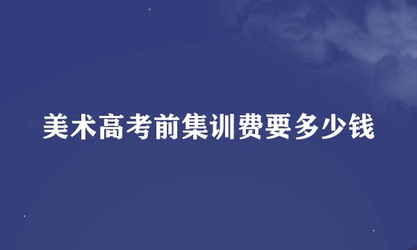 美术高考前集训费要多少钱