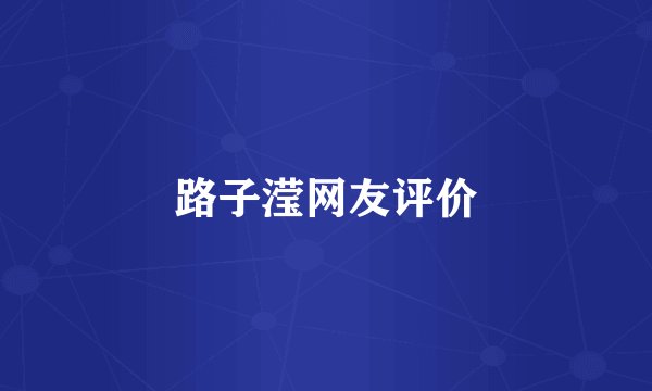 路子滢网友评价