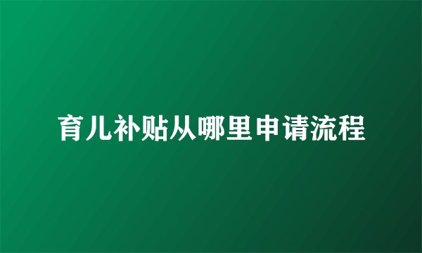 育儿补贴从哪里申请流程