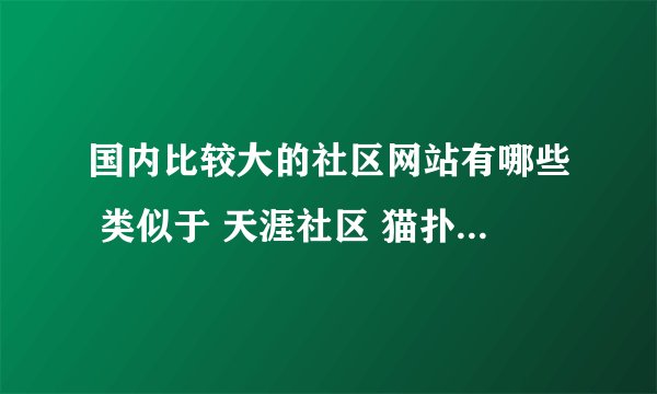 国内比较大的社区网站有哪些 类似于 天涯社区 猫扑 百度贴吧等的