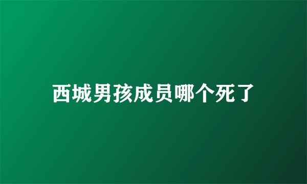 西城男孩成员哪个死了