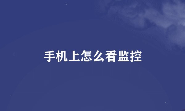 手机上怎么看监控