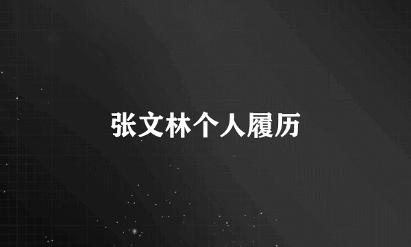 张文林个人履历