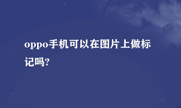 oppo手机可以在图片上做标记吗?