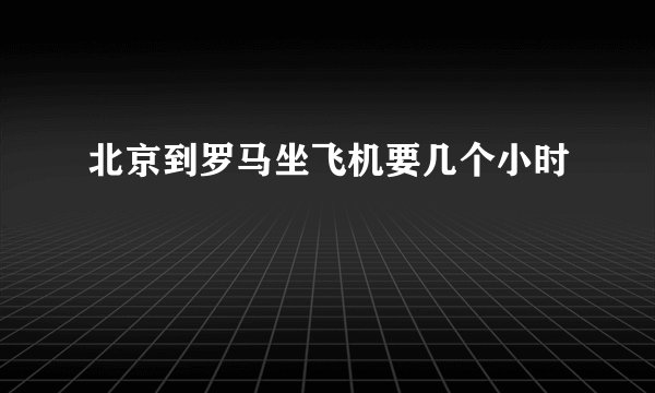 北京到罗马坐飞机要几个小时
