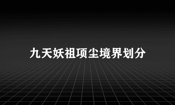 九天妖祖项尘境界划分