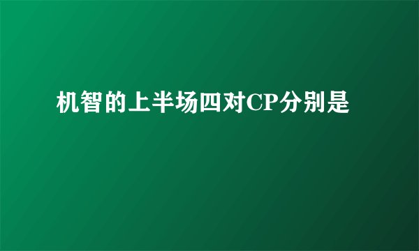机智的上半场四对CP分别是