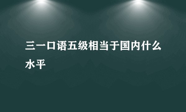三一口语五级相当于国内什么水平