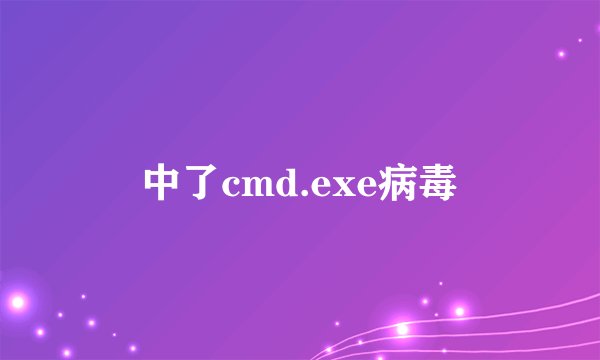 中了cmd.exe病毒