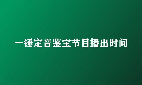 一锤定音鉴宝节目播出时间