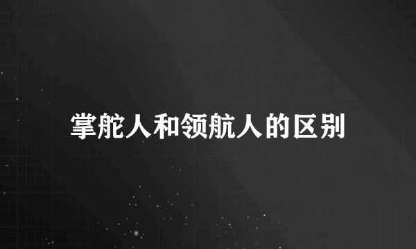 掌舵人和领航人的区别