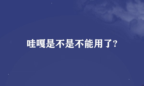 哇嘎是不是不能用了?
