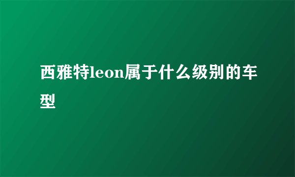 西雅特leon属于什么级别的车型