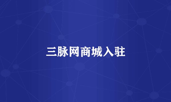 三脉网商城入驻