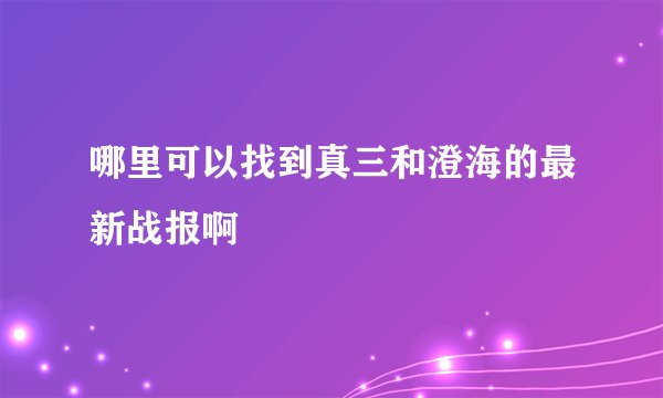 哪里可以找到真三和澄海的最新战报啊