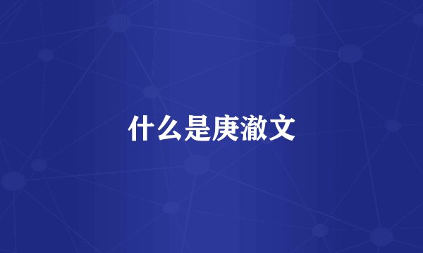 什么是庚澈文