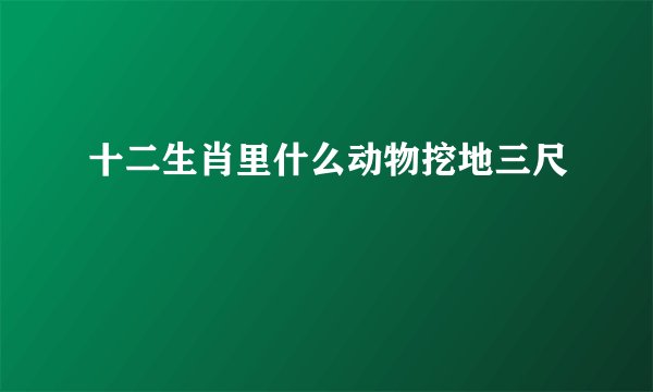 十二生肖里什么动物挖地三尺