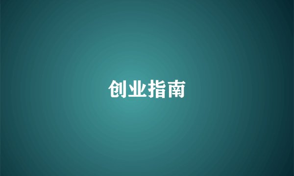 创业指南