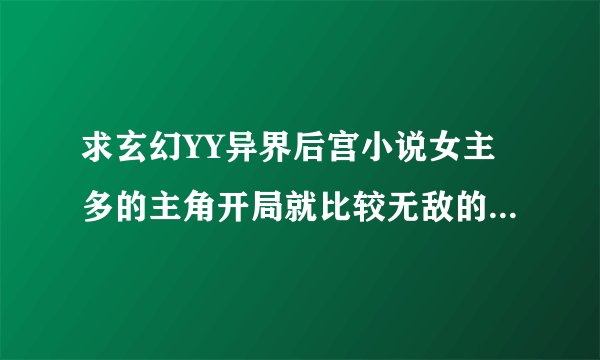 求玄幻YY异界后宫小说女主多的主角开局就比较无敌的那种不要复制的谢谢