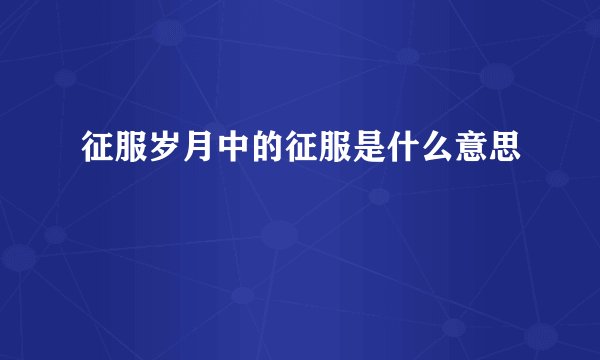 征服岁月中的征服是什么意思