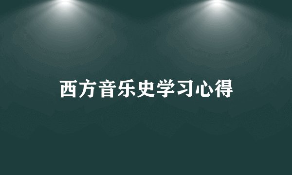 西方音乐史学习心得
