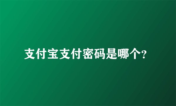 支付宝支付密码是哪个？