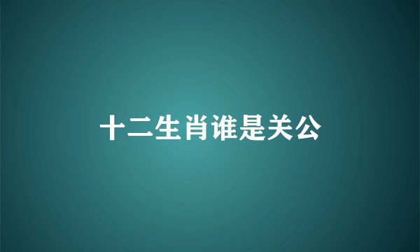 十二生肖谁是关公
