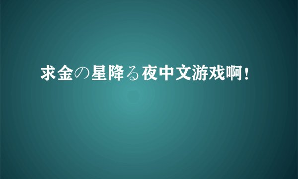 求金の星降る夜中文游戏啊！