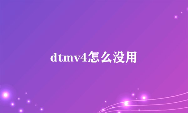 dtmv4怎么没用