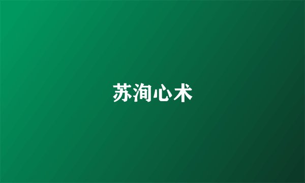 苏洵心术