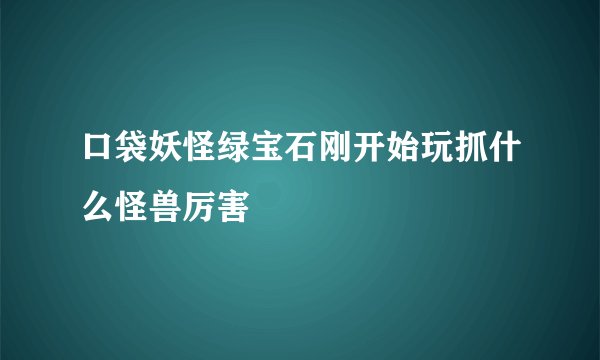 口袋妖怪绿宝石刚开始玩抓什么怪兽厉害