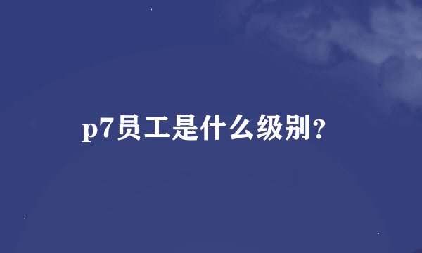 p7员工是什么级别？