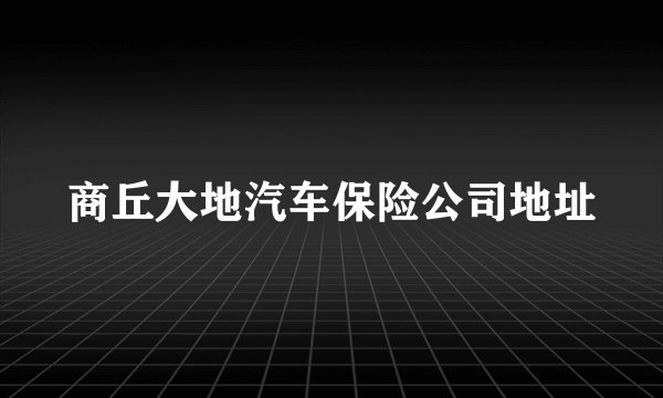商丘大地汽车保险公司地址