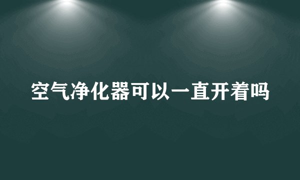 空气净化器可以一直开着吗